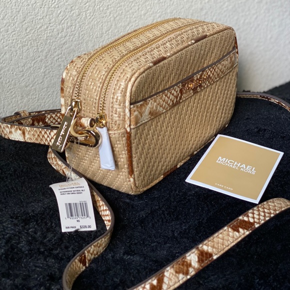 Michael Kors Bags Michael Kors Straw Pythons Crossbody Bag Poshmark